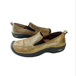 Keen Verona Slip On Leather Loafer Comfort Shoes Green Walking Hike